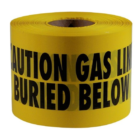 Milwaukee Tool 6" X 1000-FT SHIELDTEC YELLOW STANDARD STRETCH NONDETECTABLE "CAUTION GAS LINE BURIED BELOW" 22-214